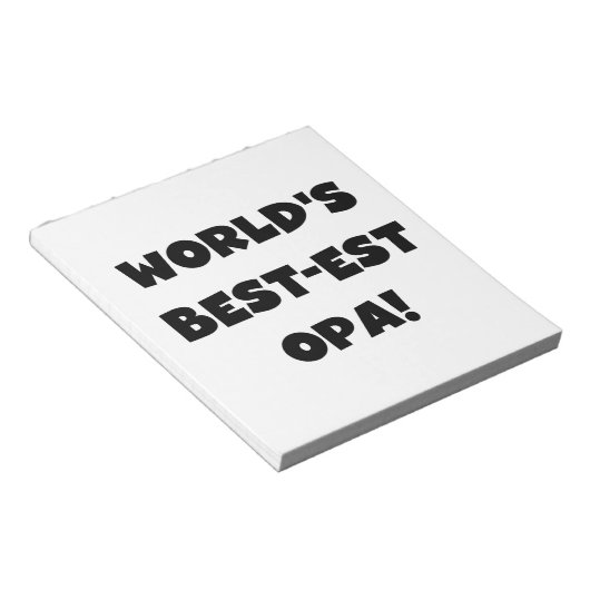 T - Shirt und Geschenke für Opa Black Text weltwei Notizblock (angewinkelt)
