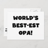T - Shirt und Geschenke für Opa Black Text weltwei Postkarte (Vorne/Hinten)