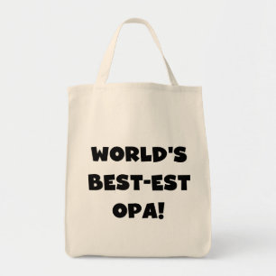 T - Shirt und Geschenke für Opa Black Text weltwei Tragetasche