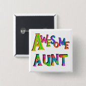 T - Shirt und Geschenke für phantastische Tante Button (Vorne & Hinten)
