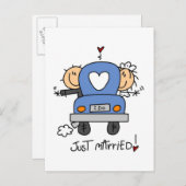 T - Shirt und Geschenke nur verheiratet Ankündigungspostkarte (Vorne/Hinten)