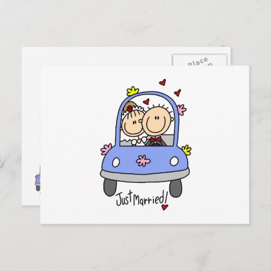 T - Shirt und Geschenke nur verheiratet Ankündigungspostkarte (Vorne/Hinten)