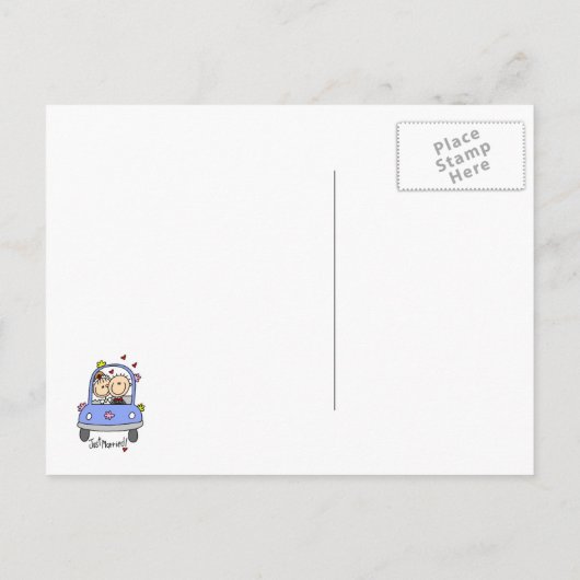 T - Shirt und Geschenke nur verheiratet Ankündigungspostkarte (Rückseite)