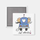 T - Shirt und Geschenke nur verheiratet Magnet (Vorderseite/Rückseite)