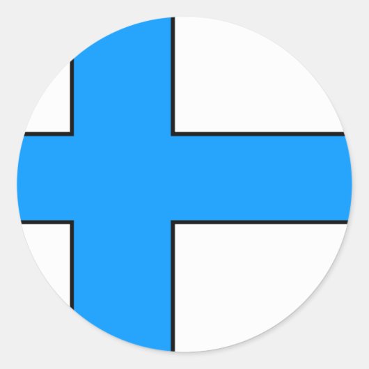 T - Shirt und Geschenke unter finnischer Flagge Runder Aufkleber (Vorderseite)