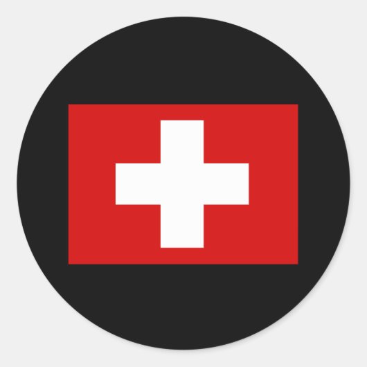 T - Shirt und Geschenke unter Schweizer Flagge Runder Aufkleber (Vorderseite)