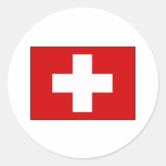 T - Shirt und Geschenke unter Schweizer Flagge Runder Aufkleber (Vorderseite)