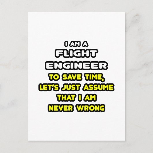 T - Shirt und Geschenke von Funny Flight Engineer Postkarte (Vorderseite)