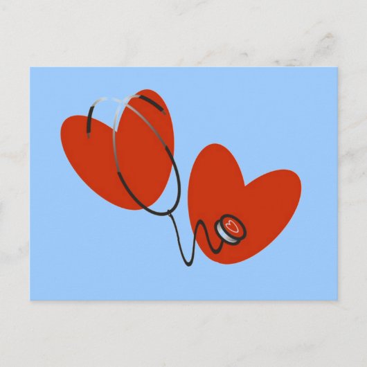 T - Shirt und Geschenke von Herz und Stethoskop Postkarte (Vorderseite)