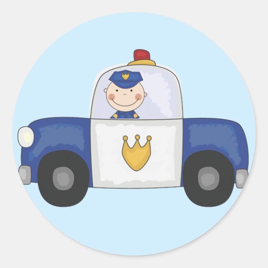 T - Shirt und Geschenke von Police Cruiser Runder Aufkleber (Vorderseite)