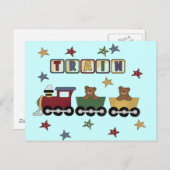 T - Shirt und Geschenke von Teddy Bear Train Postkarte (Vorne/Hinten)