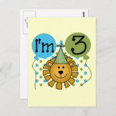 T - Shirt und Geschenke zum 3. Geburtstag Postkarte (Vorne/Hinten)