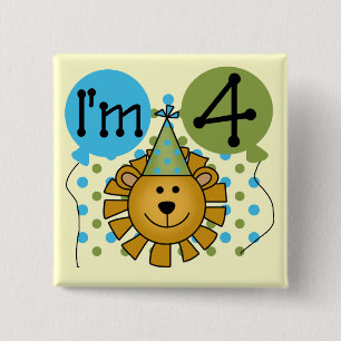 T - Shirt und Geschenke zum 4. Geburtstag Button