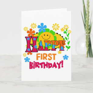 T - Shirt und Geschenke zum ersten Geburtstag Karte