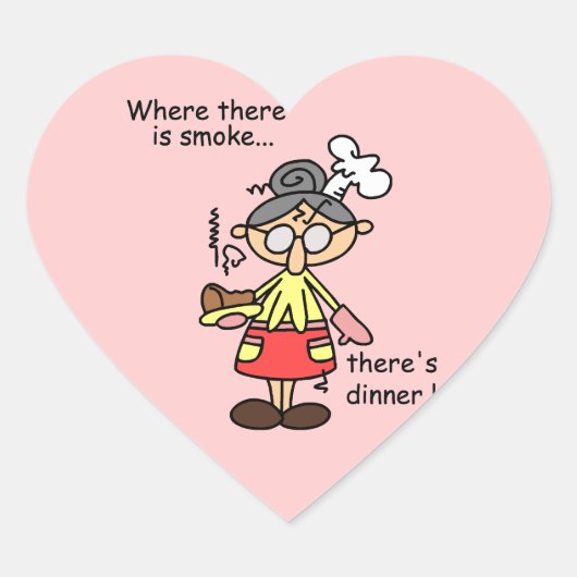 T - Shirt und Geschenke zum Rauchen und Abendessen Herz-Aufkleber (Vorderseite)