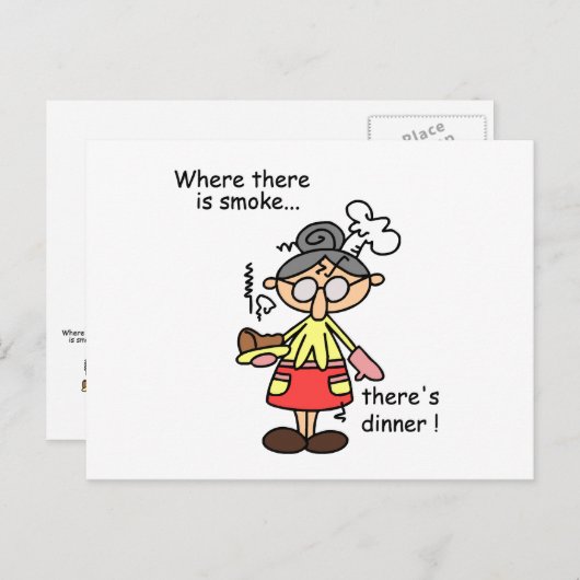 T - Shirt und Geschenke zum Rauchen und Abendessen Postkarte (Vorne/Hinten)