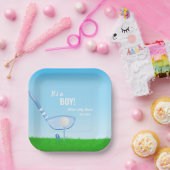 T-Shirt Up Blue Golf Es ist ein Junge! Babyparty Pappteller (Party)
