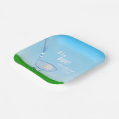 T-Shirt Up Blue Golf Es ist ein Junge! Babyparty Pappteller (Gewinkelt)
