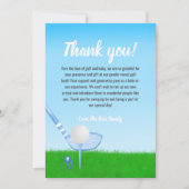 T-Shirt Up Blue Golf Gender Reveal Baby Vielen Dan Dankeskarte (Vorderseite)