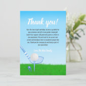 T-Shirt Up Blue Golf Gender Reveal Baby Vielen Dan Dankeskarte (Stehend Vorderseite)