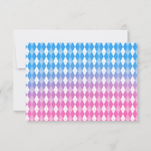 T-Shirt Up Blue oder Pink Golf Gender Reveal Baby Dankeskarte (Rückseite)