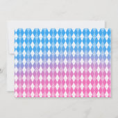 T-Shirt Up Blue oder Pink Golf Gender Reveal Baby Einladung (Rückseite)