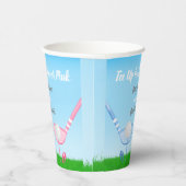 T-Shirt Up Blue oder Pink Golf Gender Reveal Baby Pappbecher (Rechts)