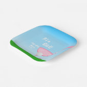 T-Shirt Up Pink Golf Gender Reveal Baby Es ist ein Pappteller (Gewinkelt)