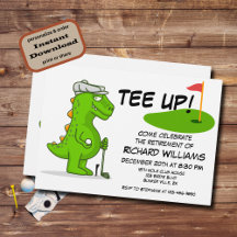 T-Shirt Up Remüde Golf Dinosaurier Player Comic