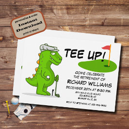 T-Shirt Up Remüde Golf Dinosaurier Player Comic Einladung