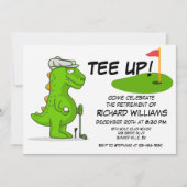 T-Shirt Up Remüde Golf Dinosaurier Player Comic Einladung (Vorderseite)
