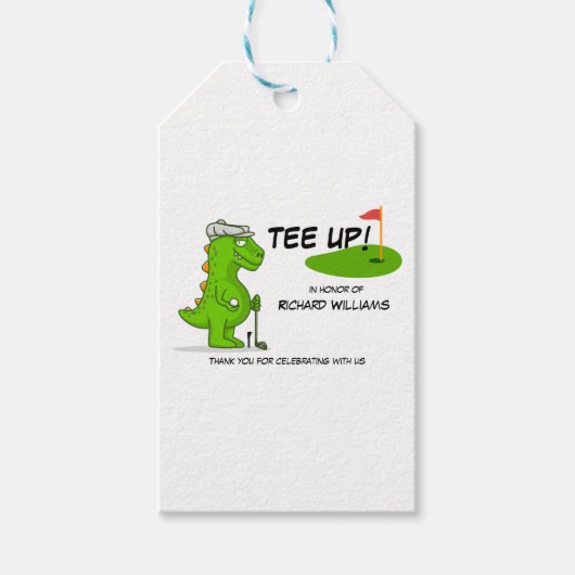 T-Shirt Up Remüde Golf Dinosaurier Player Comic Geschenkanhänger (Vorderseite)