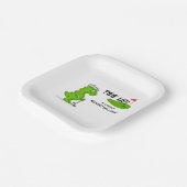 T-Shirt Up Remüde Golf Dinosaurier Player Comic Pappteller (Gewinkelt)