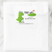 T-Shirt Up Remüde Golf Dinosaurier Player Comic Quadratischer Aufkleber (Tasche)
