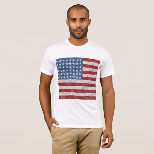 T - Shirt - US-Flag Hand bemalt (Vorne ganz)