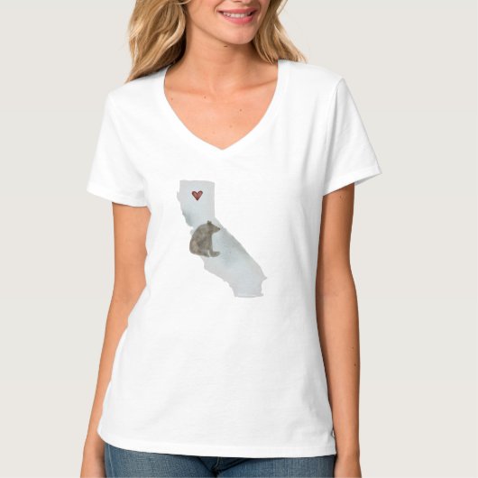 T - Shirt V-Nacken | Damen | CA Bear (Vorderseite)