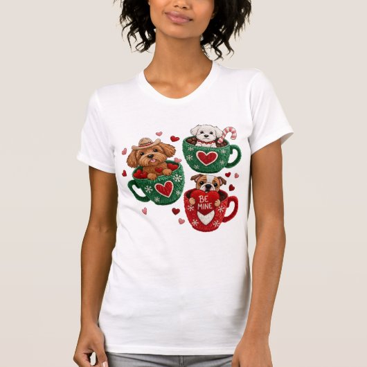 T-Shirt Valentine Dog Puppy PNG (Vorderseite)