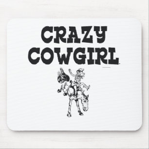 T-SHIRT verrücktes Cowgirl Mousepad