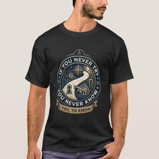 T-Shirt Versuche zu Wissen: Vintage Golden Badge D