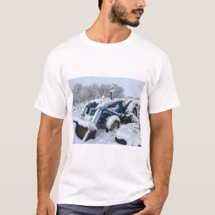 T - Shirt - Vintager, klassischer, blauer Traktor