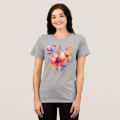 T - Shirt von Aquarellmohn ist ein zartes Blumenmo (Vorderseite voll)
