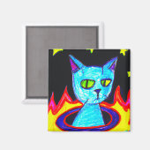 T - Shirt von Dishappy cat Magnet (Vorderseite/Rückseite)