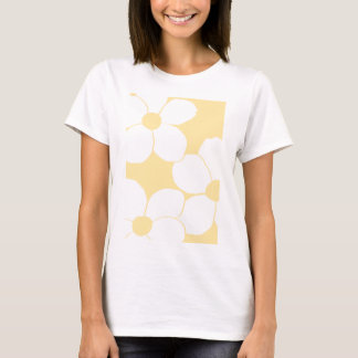 T - Shirt von Frauen mit Buttergelbem Blumendruck