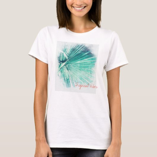 T - Shirt von Funky Tropical Vibes Pal Tree Leaf (Vorderseite)
