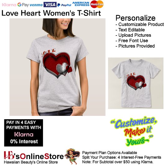 T - Shirt von Heart Light Steel für Frauen