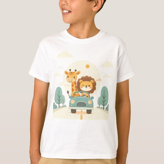 T - Shirt von Kindern mit Niedlichen Cartoon Tiere (Vorderseite)