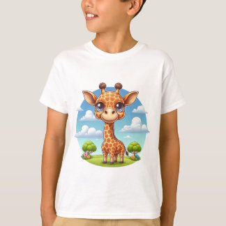 T - Shirt von Kindern mit Niedlicher Giraffe-Illus