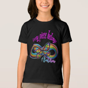 T - Shirt von Mädchen - Autismus Puzzle Butterfly 