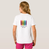 T - Shirt von Mädchen mit Crayon Design Custom Tex (Schwarz voll)