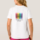 T - Shirt von Mädchen mit Crayon Design Custom Tex (Rückseite)